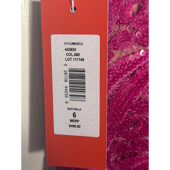 .Monique Lhuillier Pink Sequin Cocktail Dress Size 6 NWT $498 Elegant Party - Picture 7 of 16